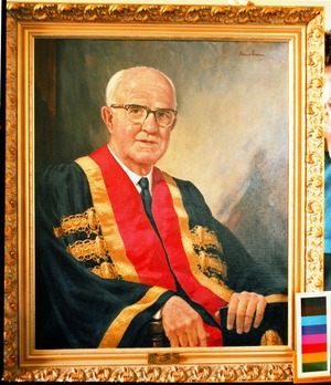Portrait of Sir Arthur William Morrow in Presidential robes.